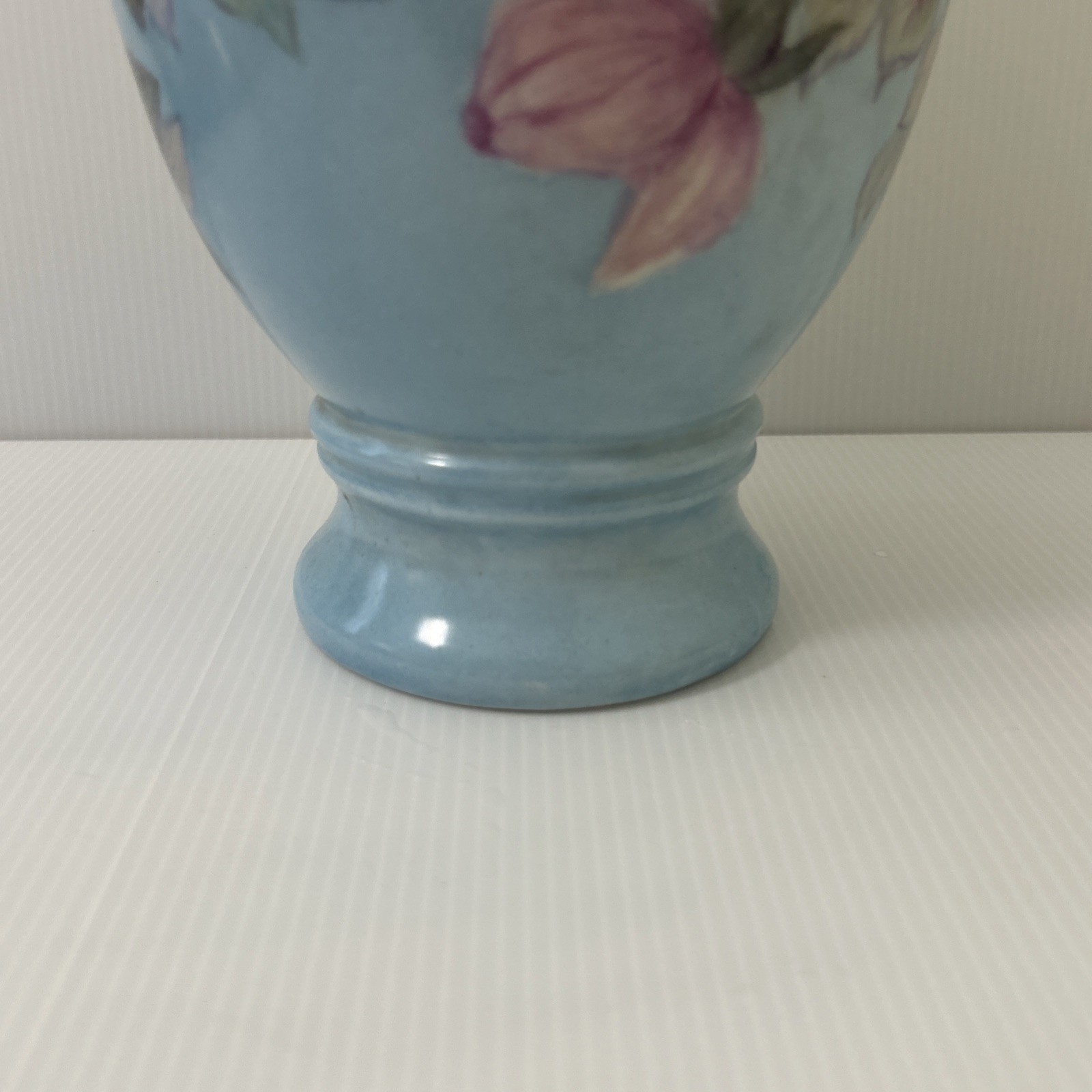 Vintage Nippon Hand Painted Porcelain Vase Gilded Gold Double Handles Pink Roses