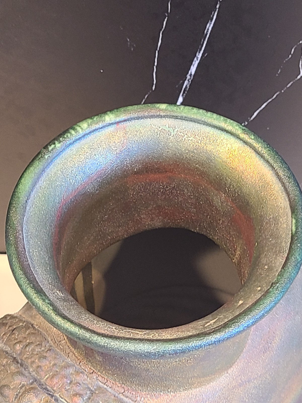 William K. Turner Raku Art Pottery Iridescent Textured Large Vase 13½” Signed