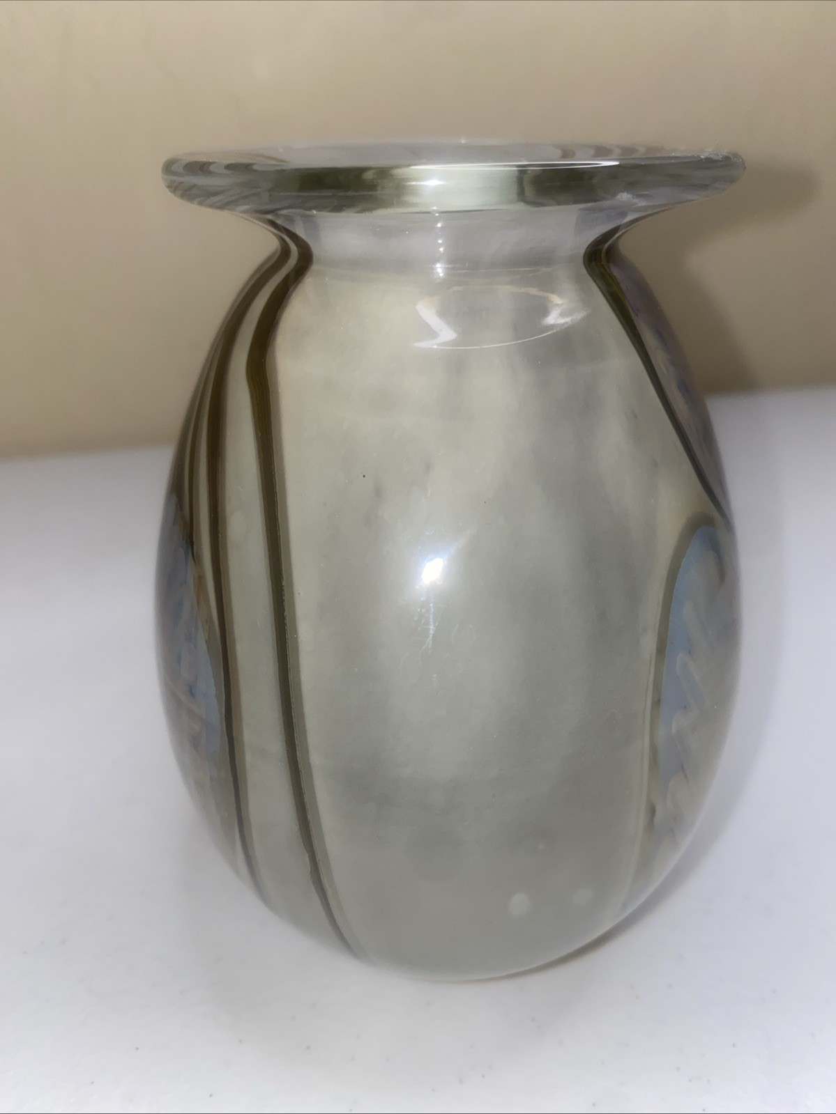 Stunning Rare 2006 Signed Robert Eickholt Abstract Art Glass Vase