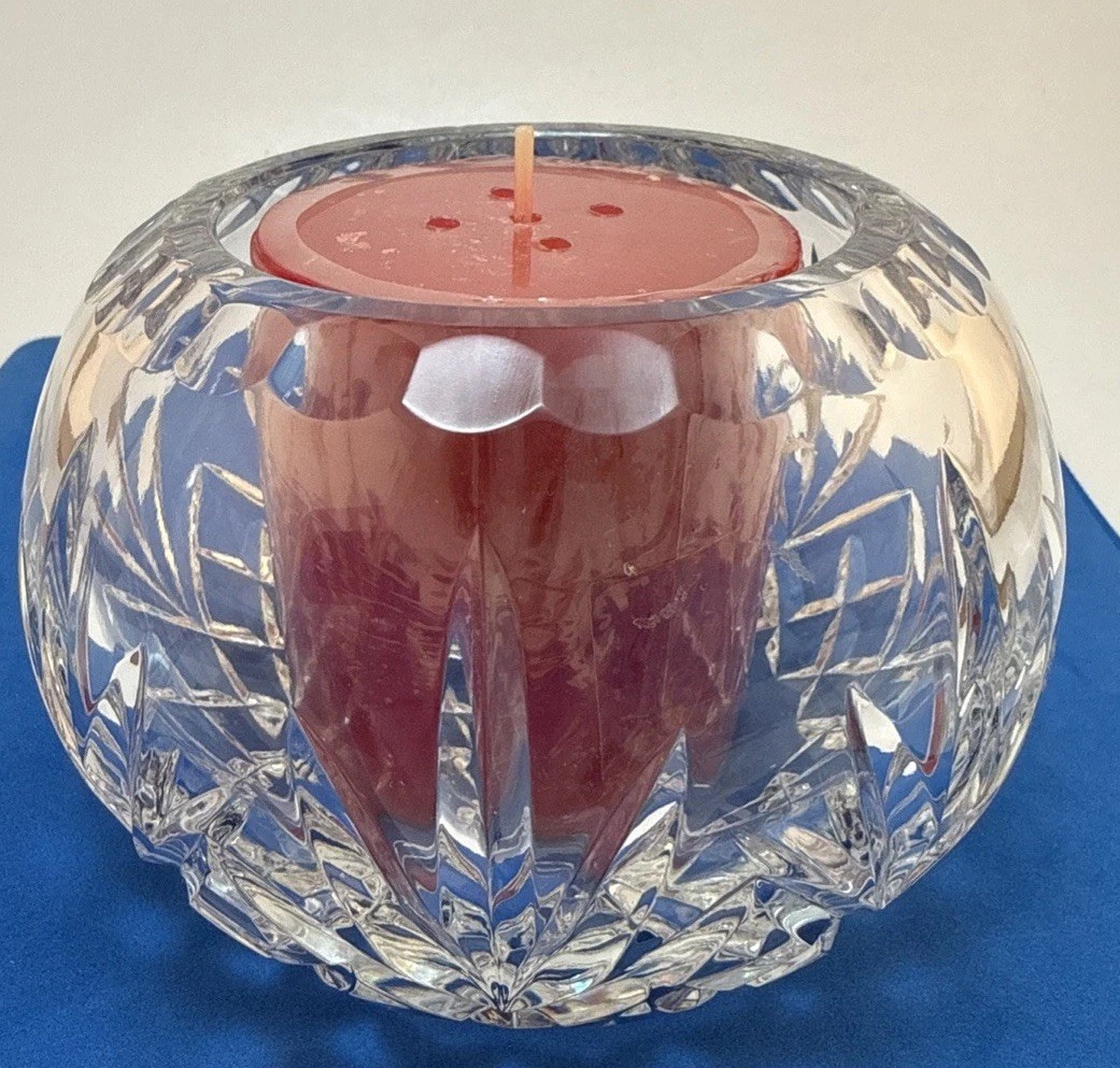 Lead Crystal 5” Rose Bowl Pineapple Cut Great Vintage Condition Beautiful!
