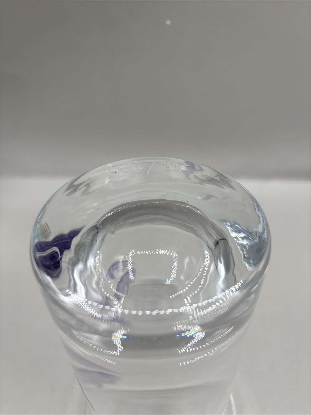 Vintage Sea Glasbruk Kosta Boda Art Glass Vase Rune Strand Flower Design