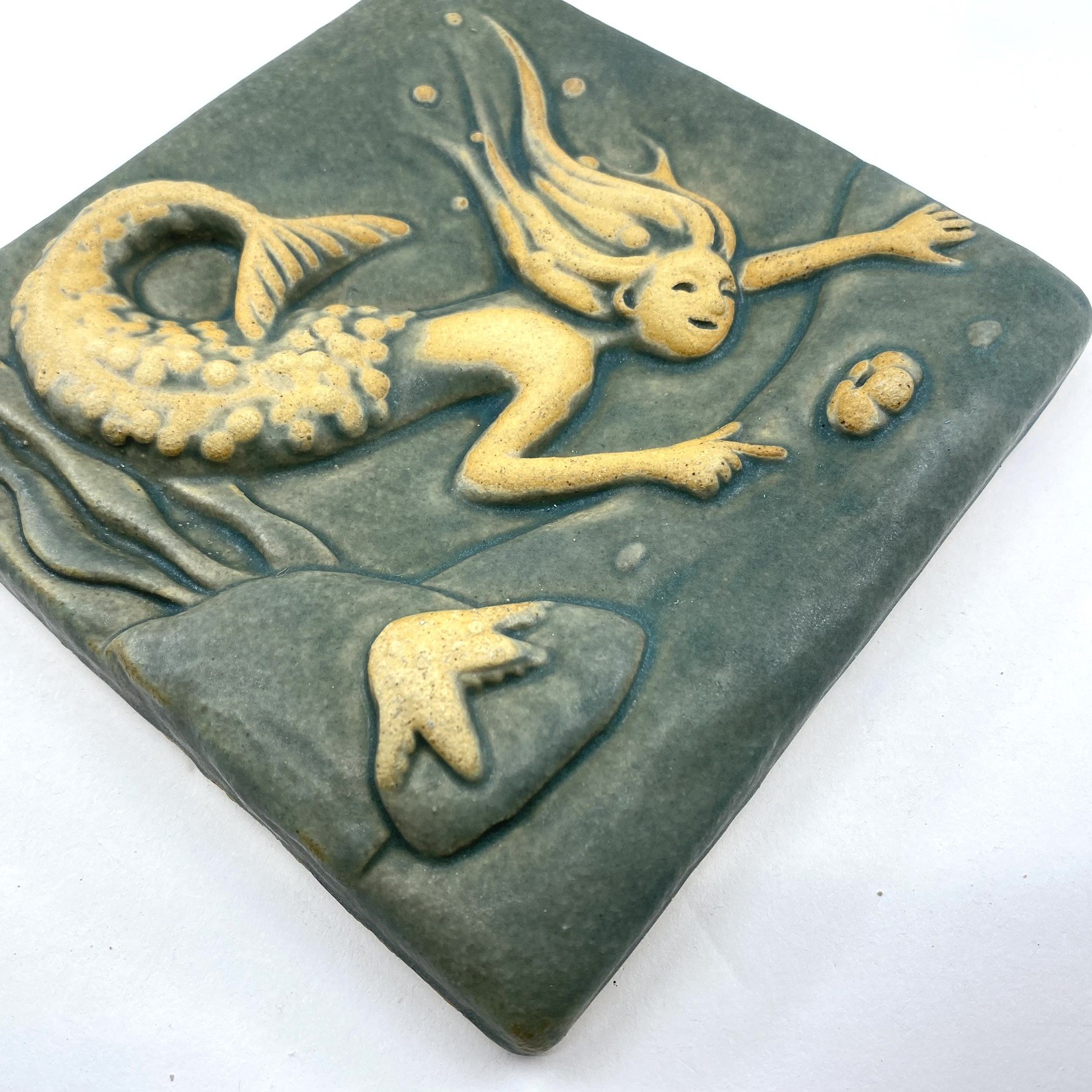 Mermaid 6×6″ Ceramic Art Tile by Gretchen Kramp
