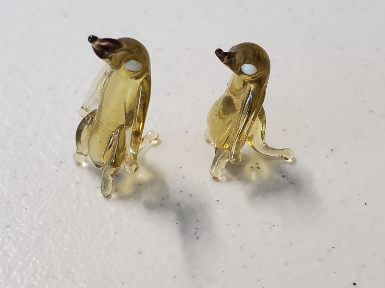 Miniature Art Glass Hand Blown Bird Figurine Lot Of 2