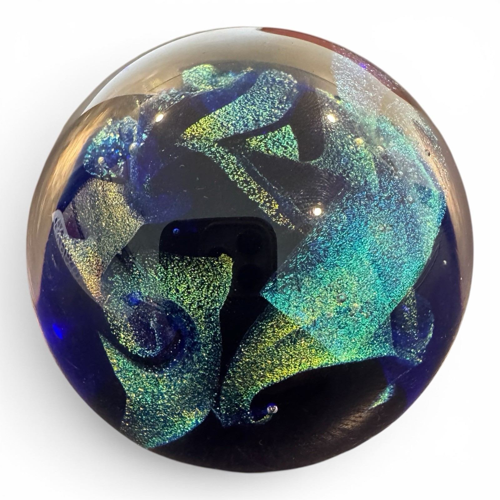 3” Glass Eye Studio # 20 Northern Lights Glass Paperweight