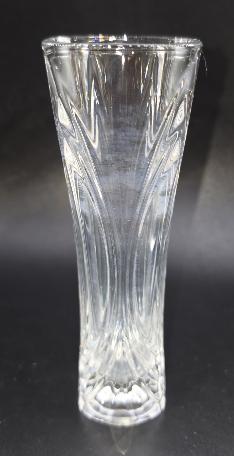 Vtg Cristal d’Arques Durand CHATELET Vase 9-5/8″T 24% Lead Crystal Stunning EC