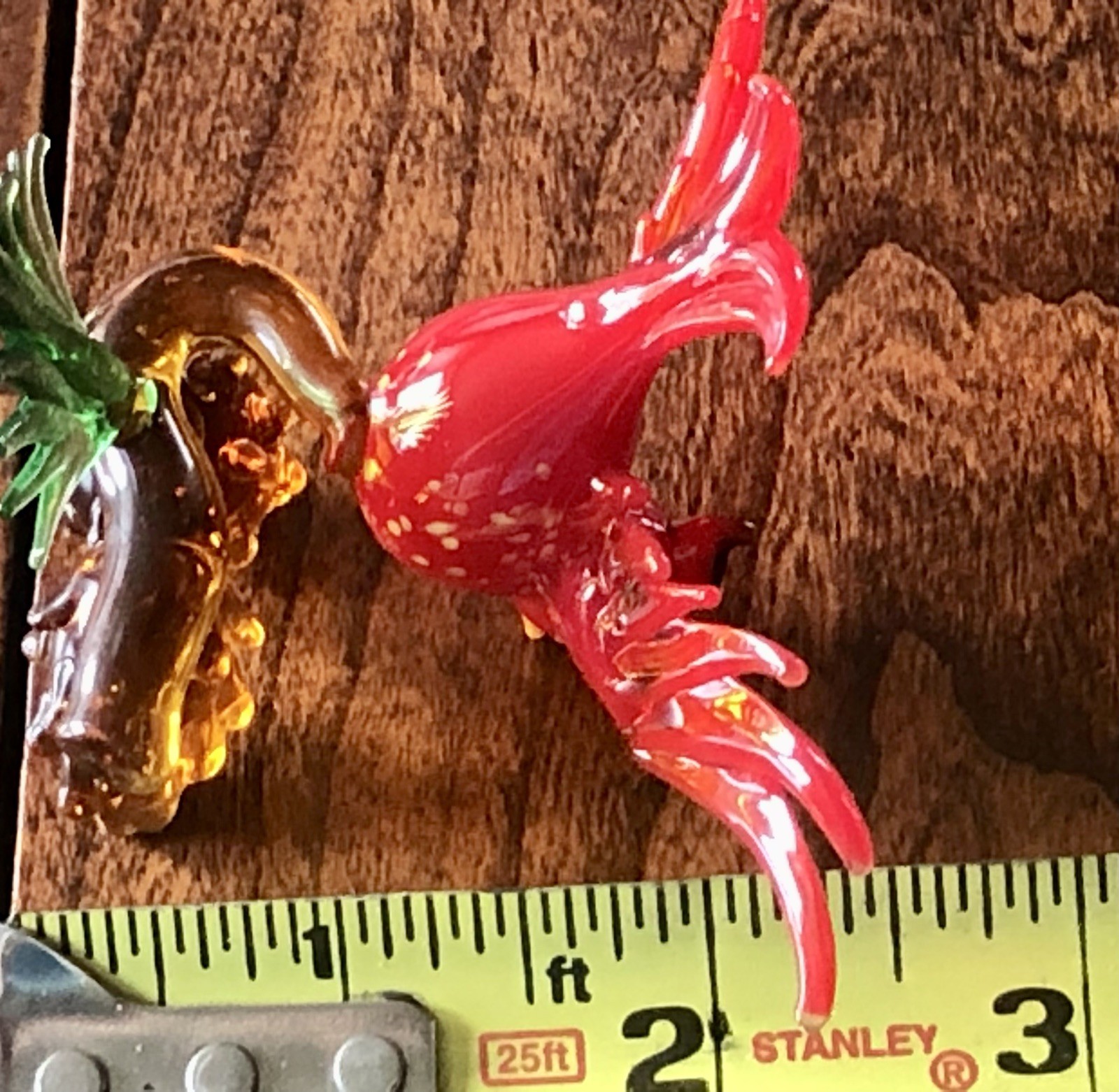 Vintage Murano Style Hand Blown Red Art Glass Bird In Flight Figurine 2.5 X 3.25