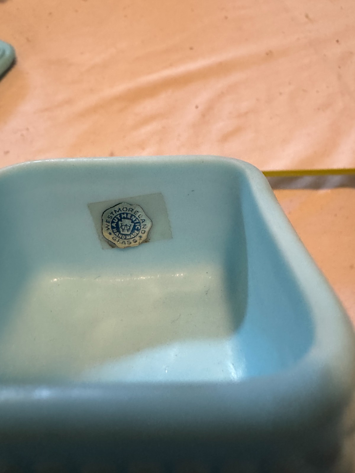 Westmoreland Glass small Box In excellent Condition . Rare color and piece.