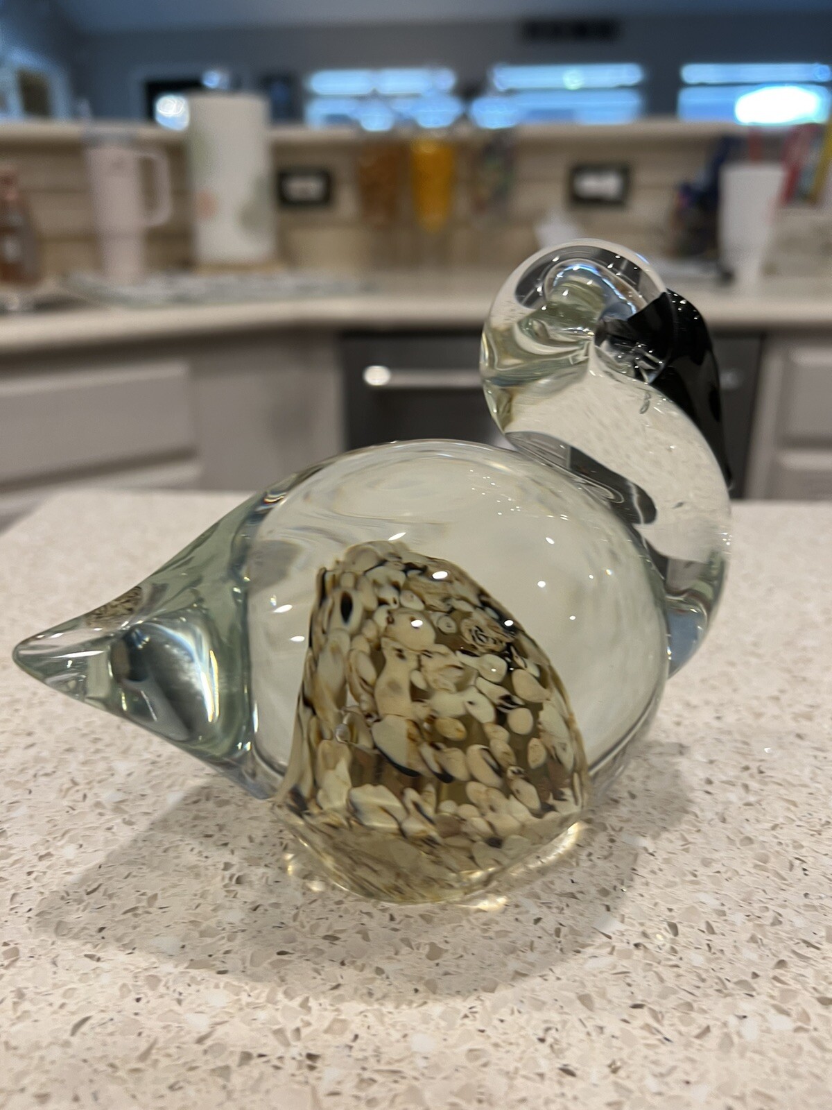 Pelican Glass Paperweight Large Beautiful Rustic Nautical Lake Bird Nautical-