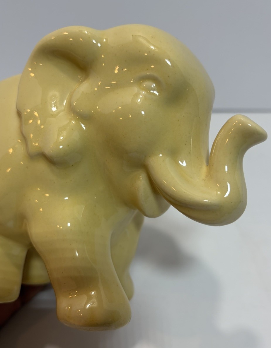 Vintage Shawnee Yellow Elephant Planter Trunk Up Mid Century Art Pottery 1950’s