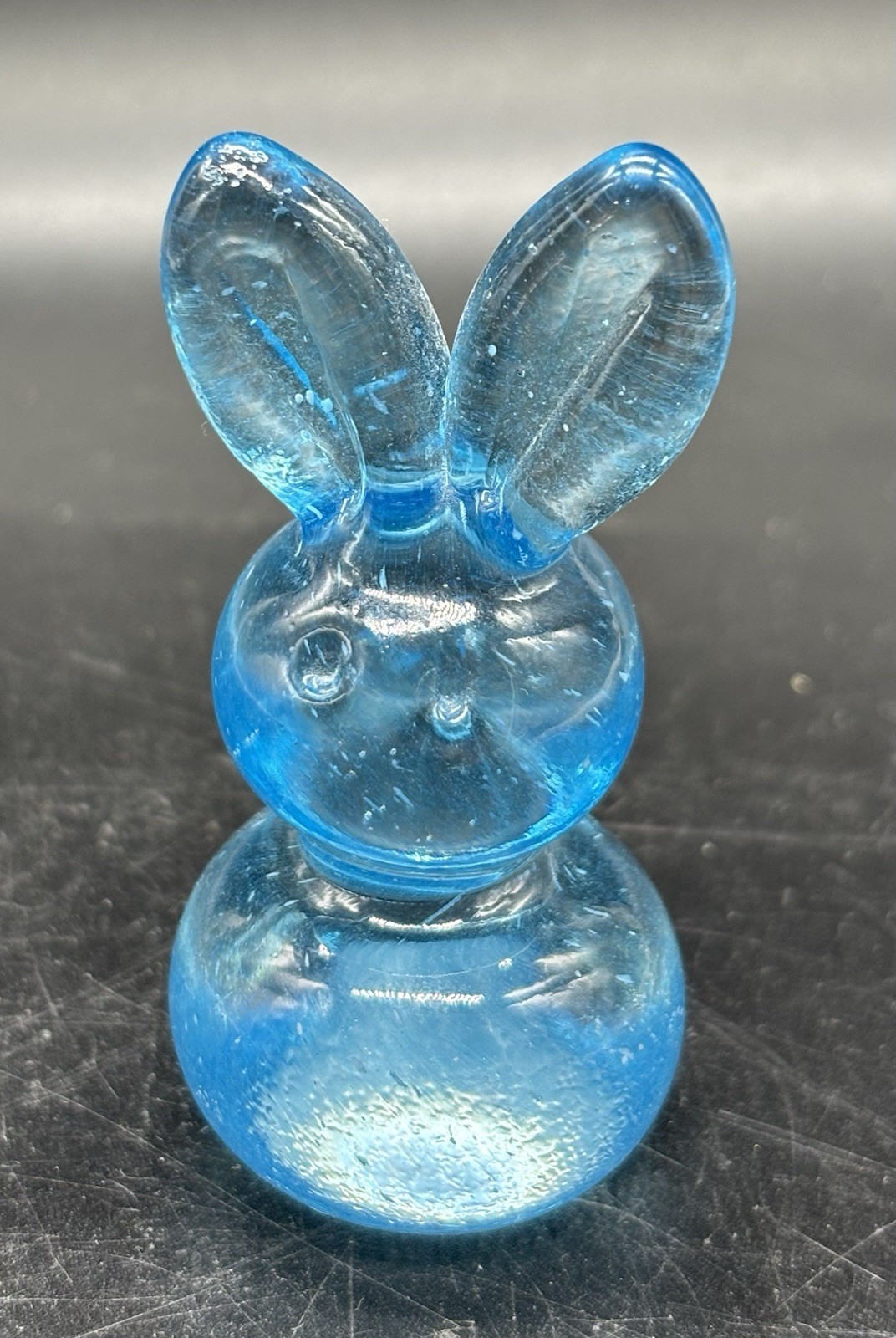 Henrietta Art Glass Blue Bunny Rabbit