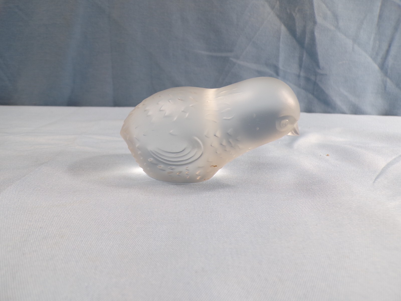 Baccarat Clear Frosted Crystal Chick Figurine – Small Chips