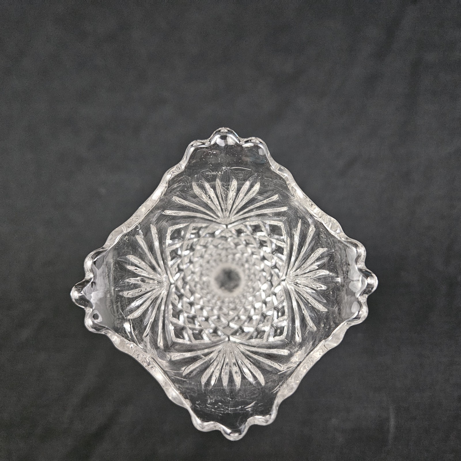 Vintage Bud Flower Vase Glass Pineapple Fan Holbrook Propagator US Glass Co