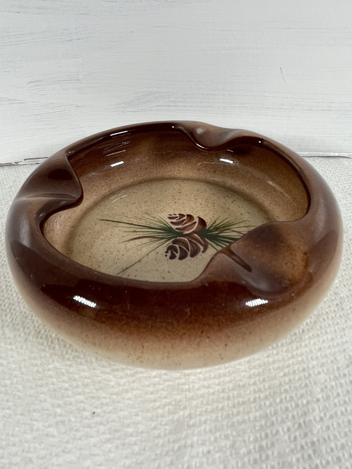 Vintage Romco Pottery Cigarette Astray Rocky Mountain Pottery Pine Cones