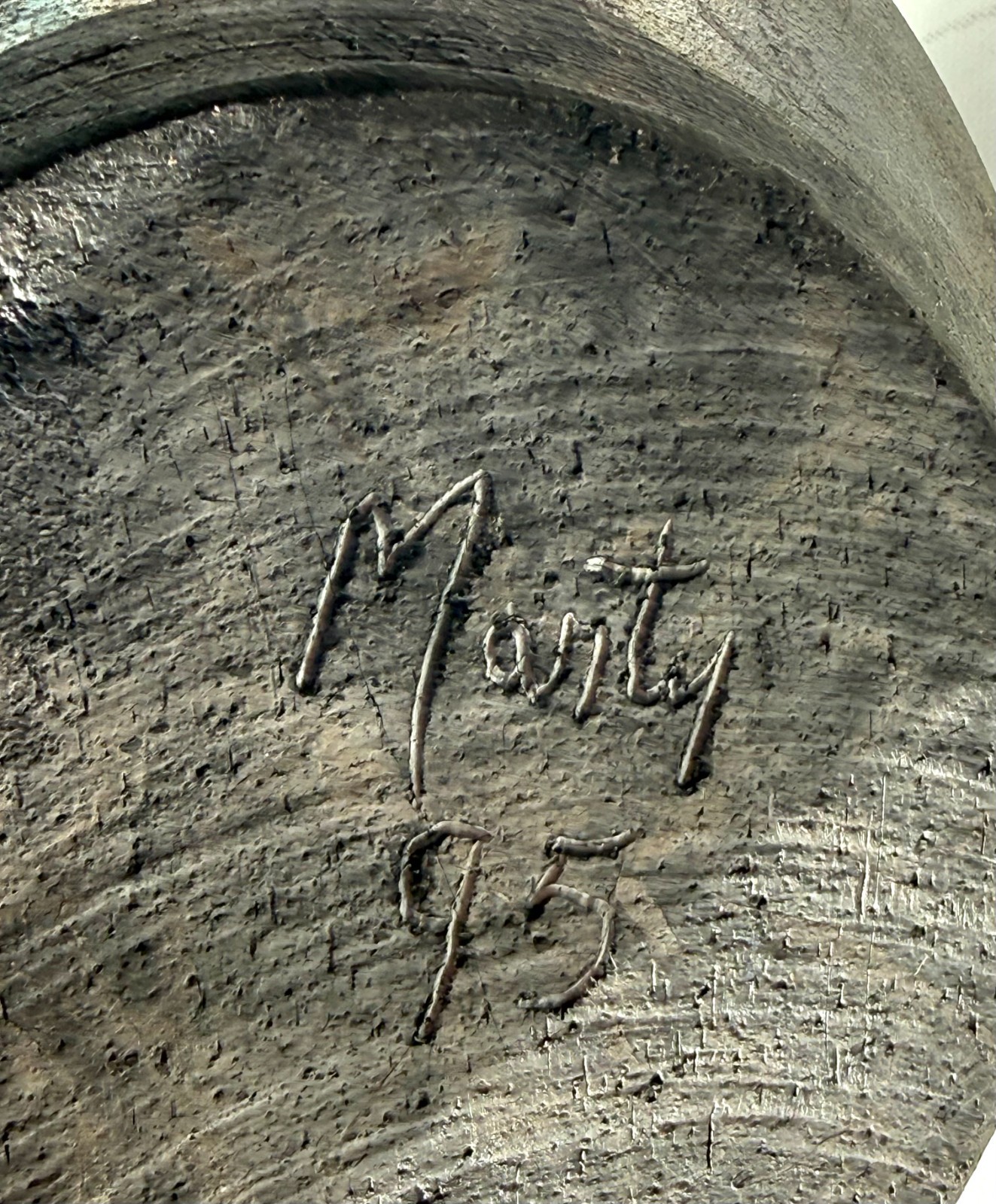 Vintage signed Marty 1995 Raku Fireworks Art Pottery Vase 8″ 6 Lbs *3.2