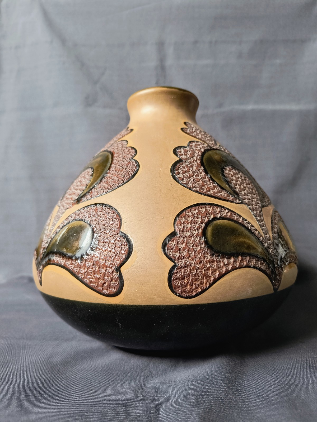 1960’s Ukrainian Ethnic Vase by author Protor’ev Vasilkiv Ceramic Factory, Kyiv