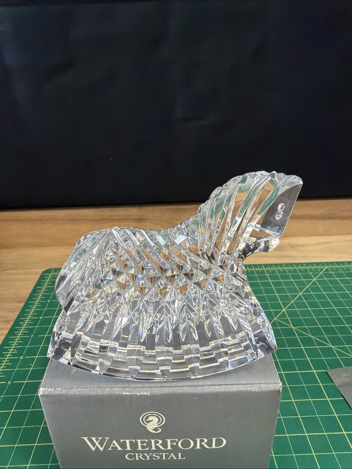 Waterford Crystal Rocking Horse Figurine Paperweight 4.5″ Vintage
