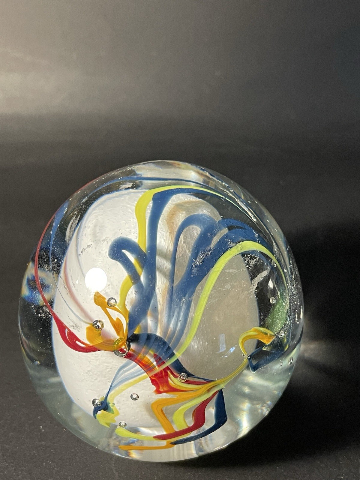 Art Glass Paperweight By Espoon Taidelasi Oy Glass Swirl – Finland