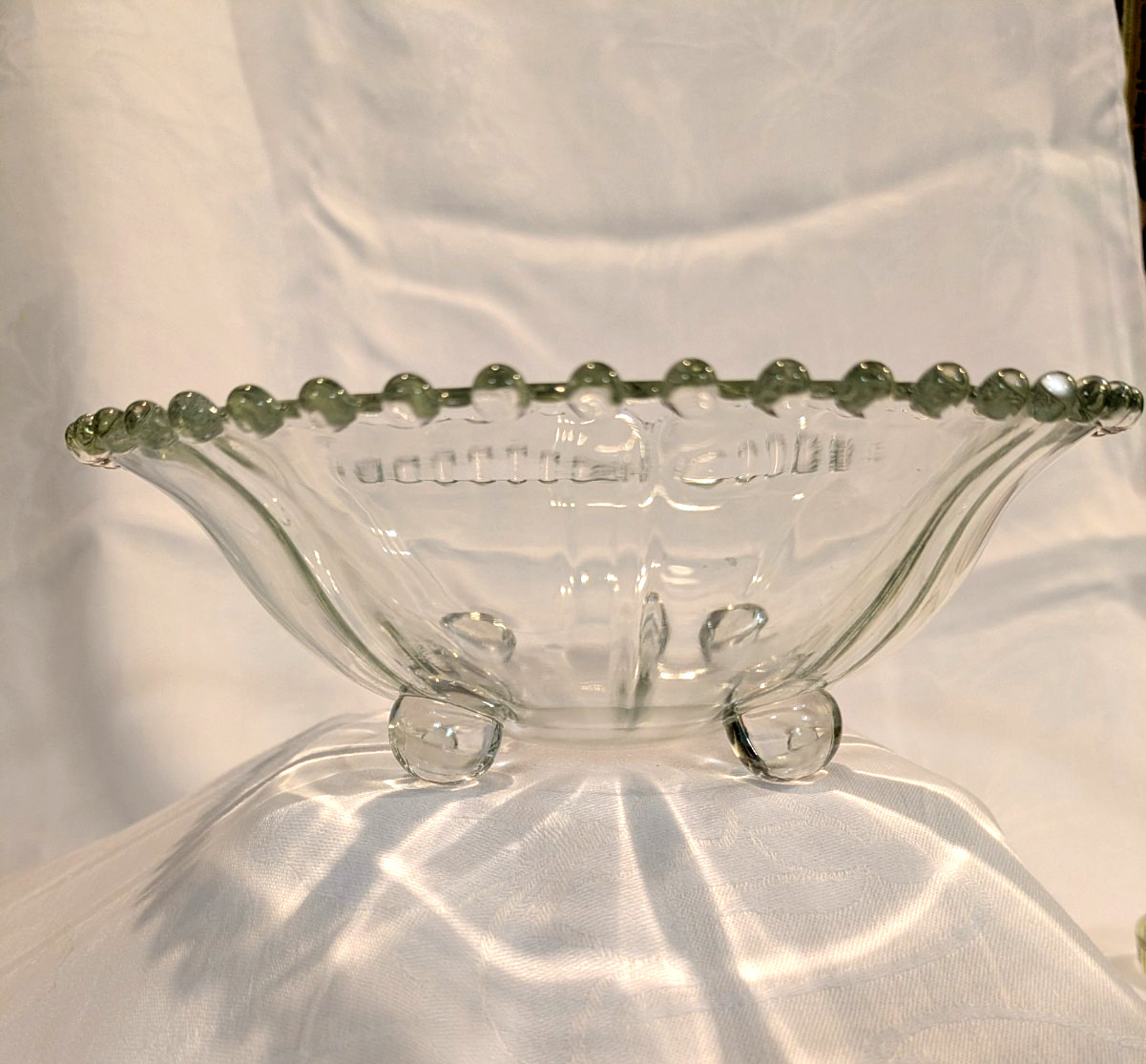 Rare Find! Antique Candlewick Lily Bowl– 4-Footed Bowl–Imperial Glass Co., Oh.