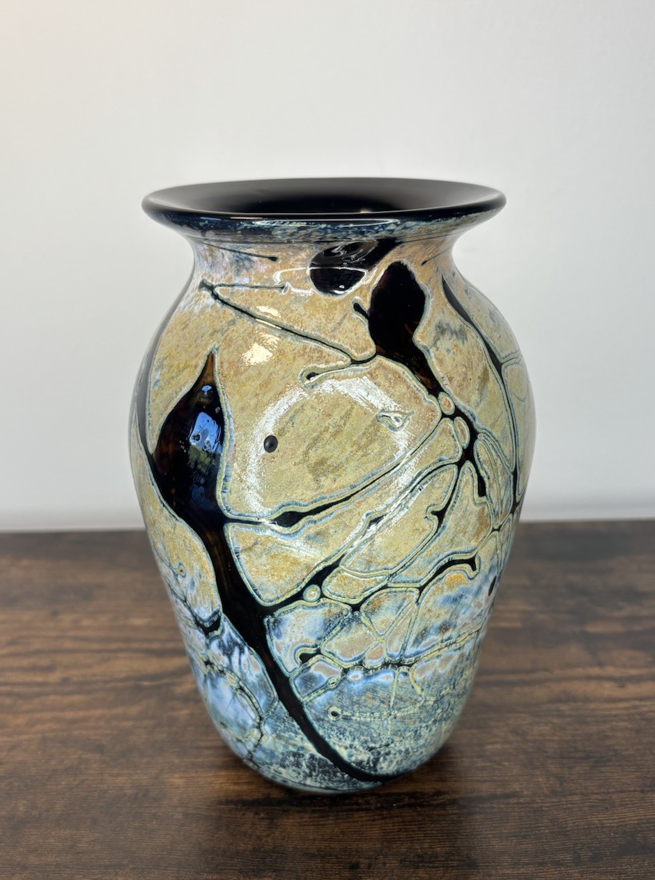 Vintage A GLASS EXPERIENCE ART GLASS THICK-WALLED VASE DATED 1981