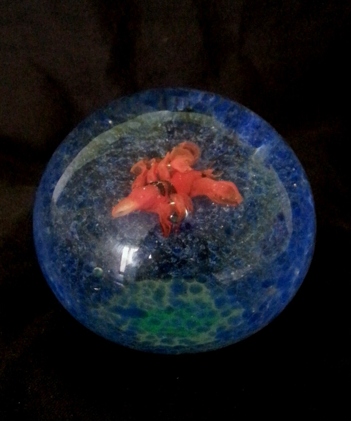 Hand blown glass paperweight “Red Lobster” 2.75 inches