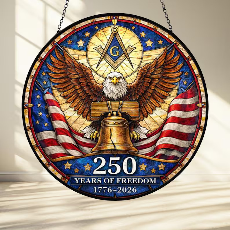 American Patriotic Freedom Suncatcher Glass