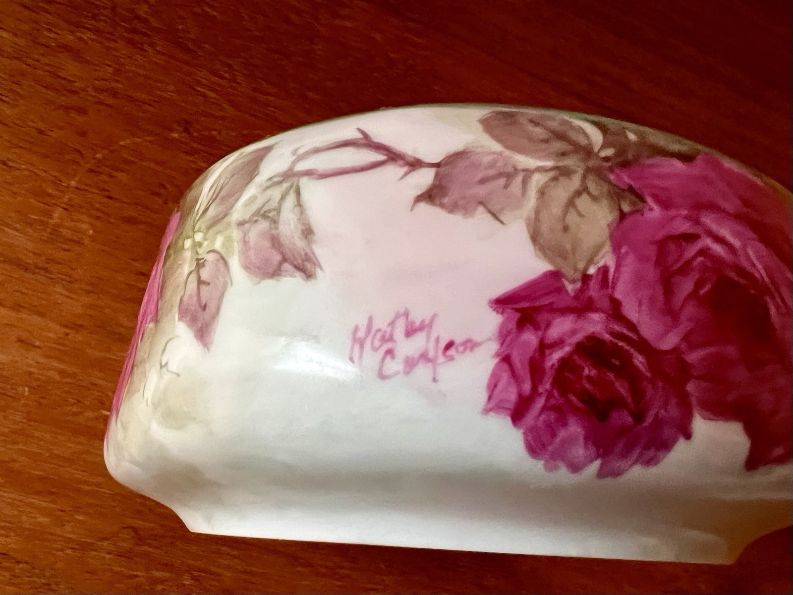 Antique Hand Painted Roses Jar With Lid Germany Gold Gilding