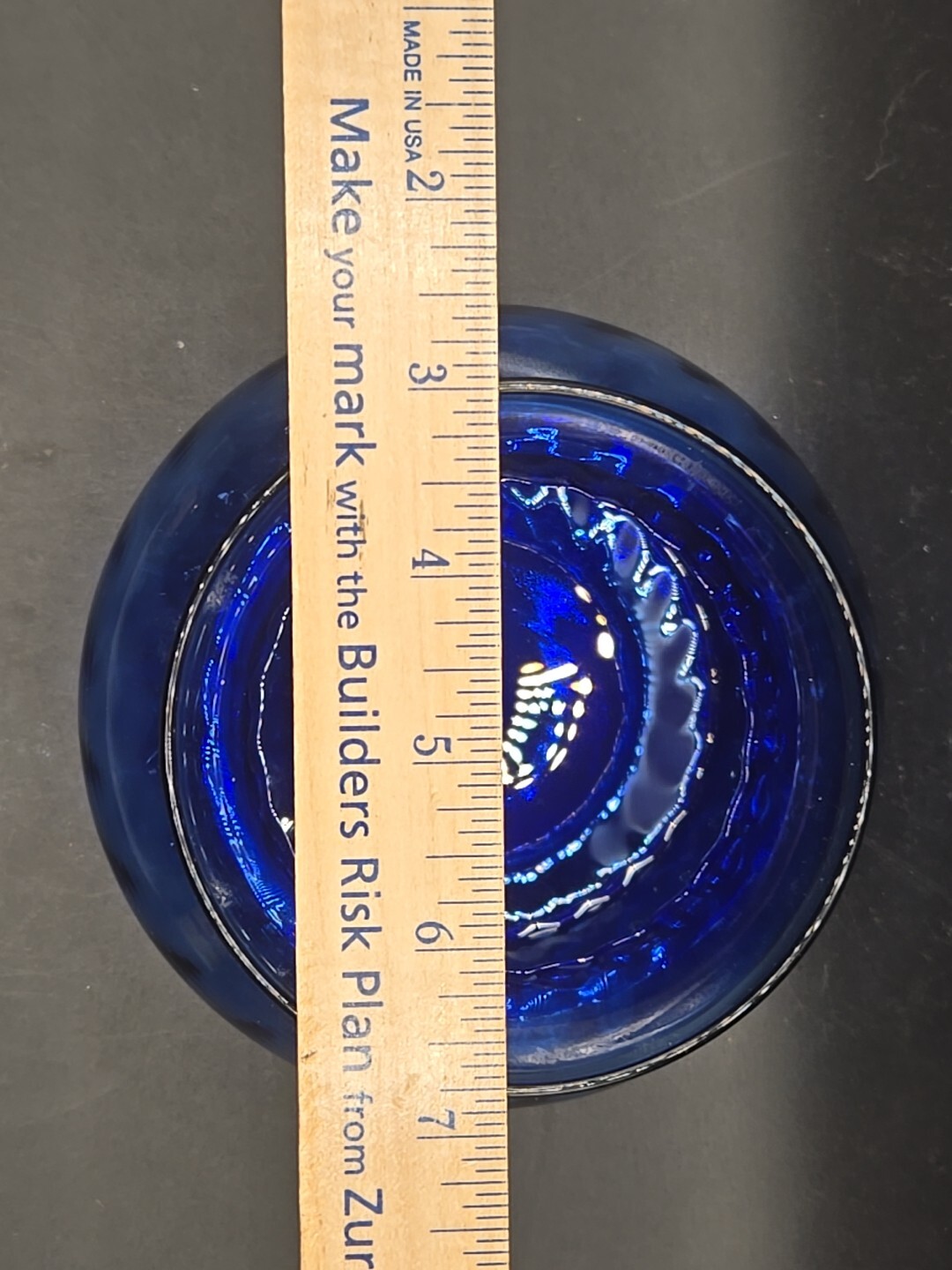 Vintage Cobalt Blue Indiana Glass Illusions Optic Swirl 4″ Vase, 4 in diameter
