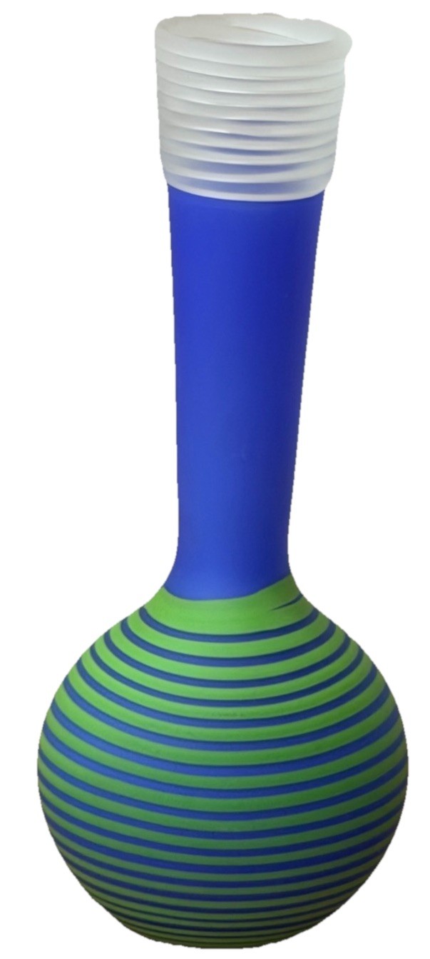 14″ Studio Paran Contemporary Post Modern Art Glass Vertigo Vase Signed Vtg Mcm