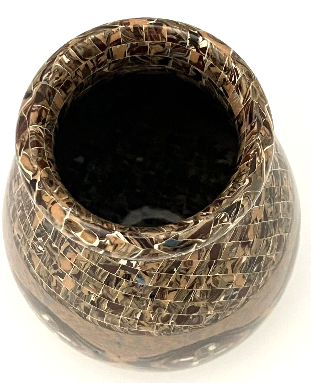 Jean Gerbino Mosaic Art Pottery Vase 6.5 in VTG 2002 Vallauris France Stamped