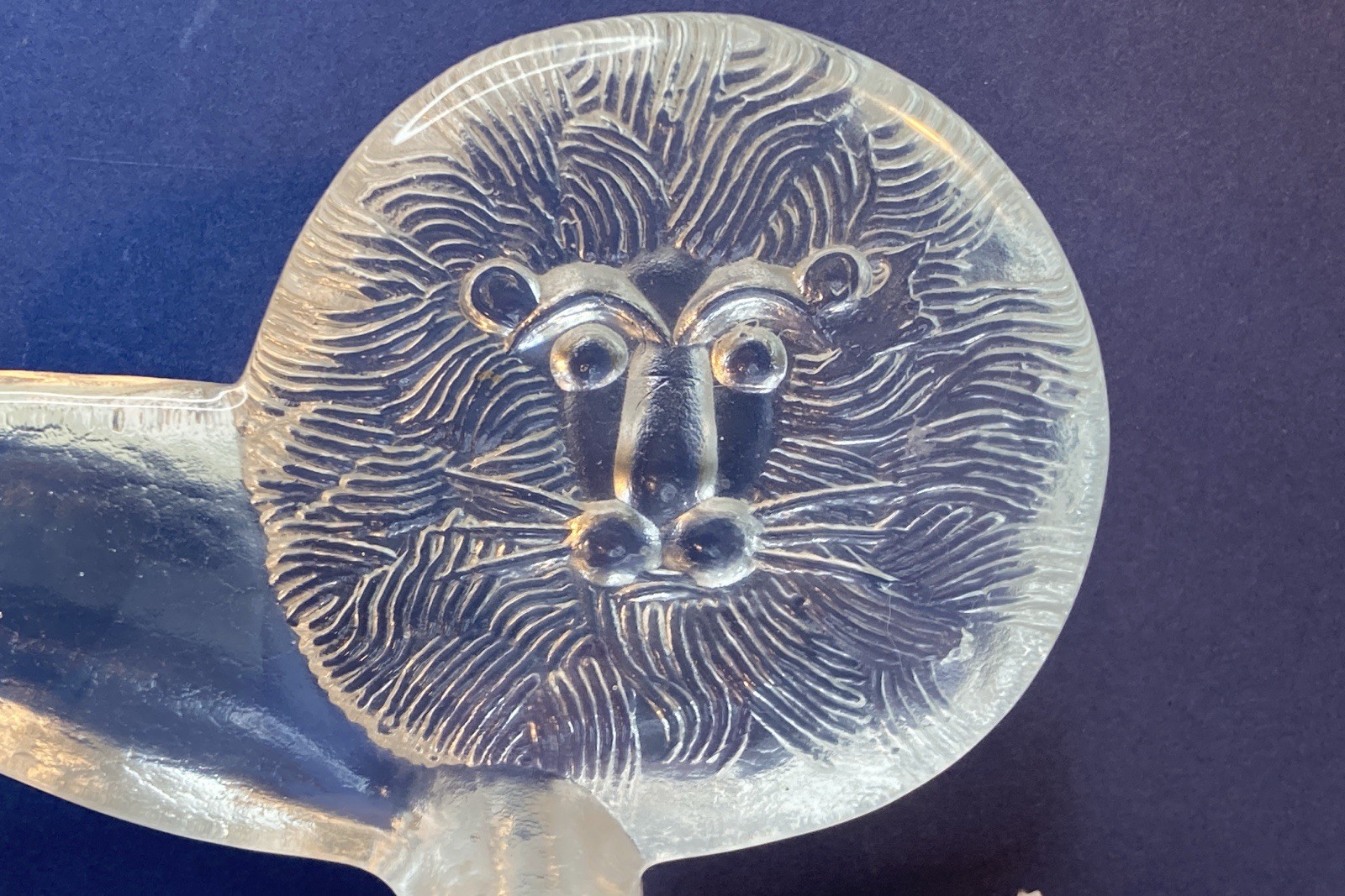 Kosta Boda 10 1/4” Long Glass LION Sculpture-Bertil Vallien-Boda Zoo Series Mint