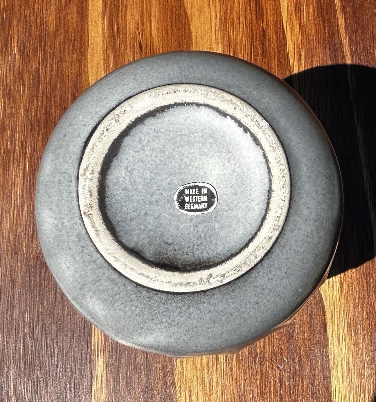 Steuler Keramik 1960s West Germany Grey Speckled Ceramic Geometric Eye Vase