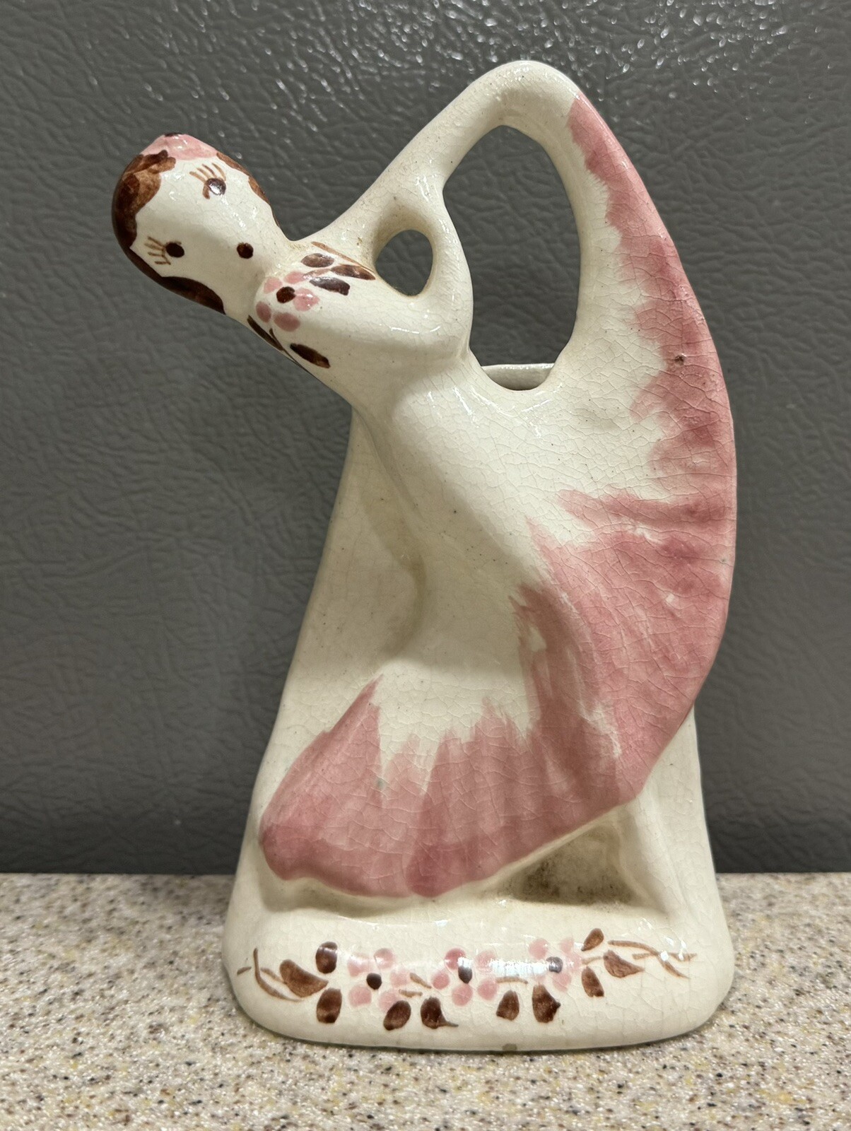 Vintage Dancing Lady Wall Pocket 6” Rio Hondo California Pottery Planter in EUC!