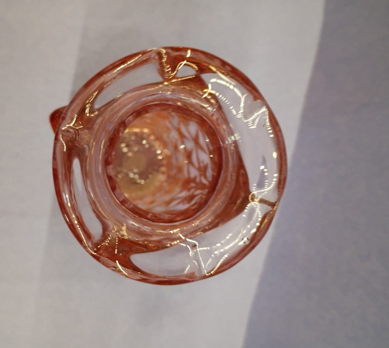 Vintage Imperial Glass Ruffled Vase Pressed Glass 4.5″