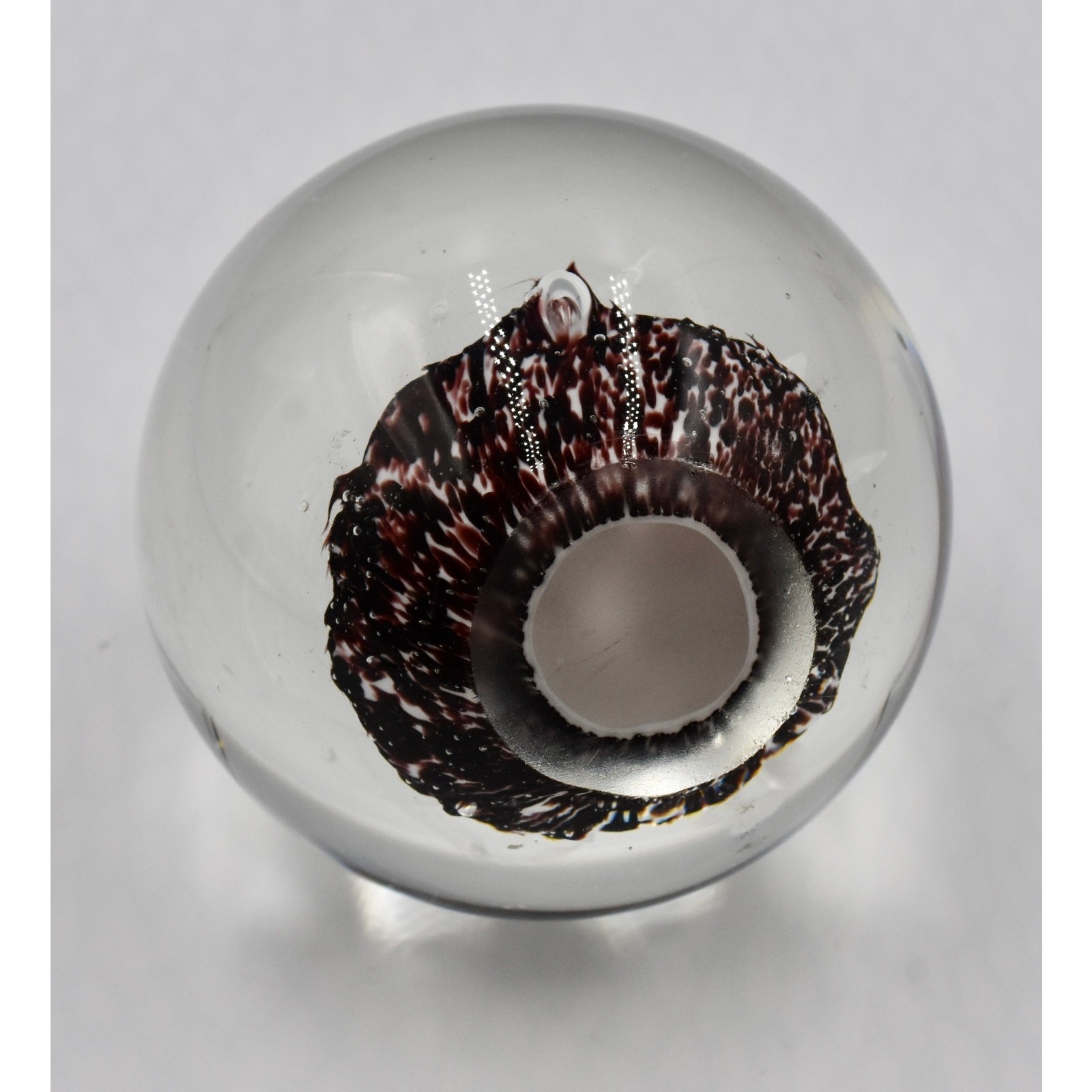 Vintage Handcrafted Swirl Flower Petals Art Glass Paperweight