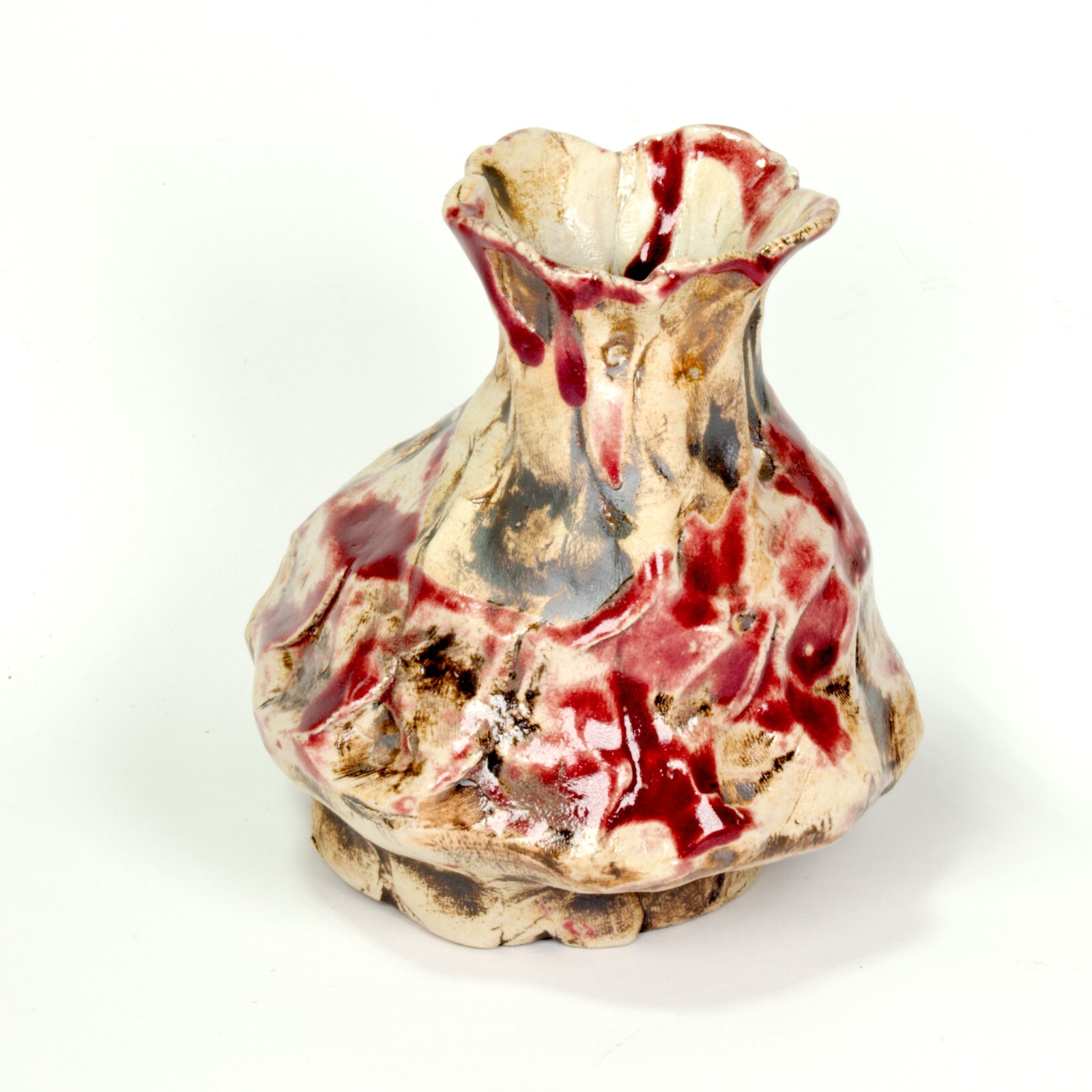 Vase ceramic stoneware glaze Höhle Lascaux Unique Prof em A Loeschner-Gornau w1