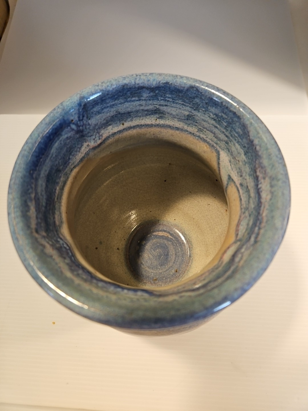 Blue Drip Studio Pottery Vase By Alun Ward Blue Ridge Va 2006 Vintage EUC