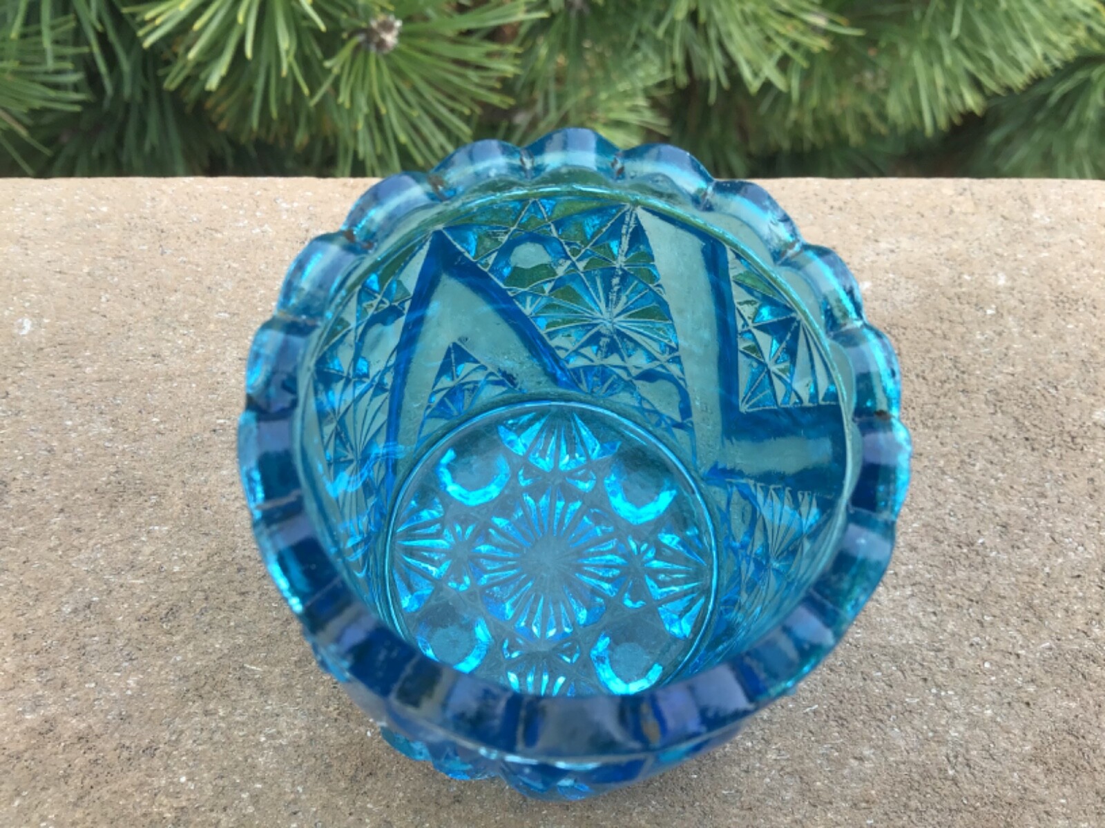 Victorian Toothpick Holder Blue Daisy and Button V Beatty & Son U.S. Glass EAPG