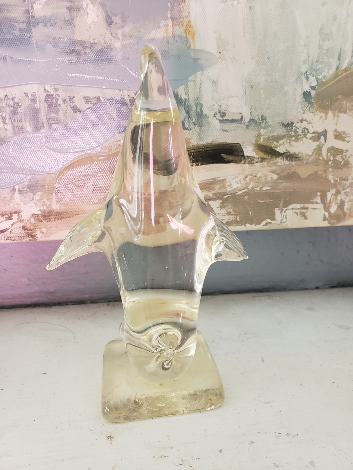 Vintage Art Glass Standing Seal, Sea Lion Figurine, Rare, Beautiful. 6.5 Inches