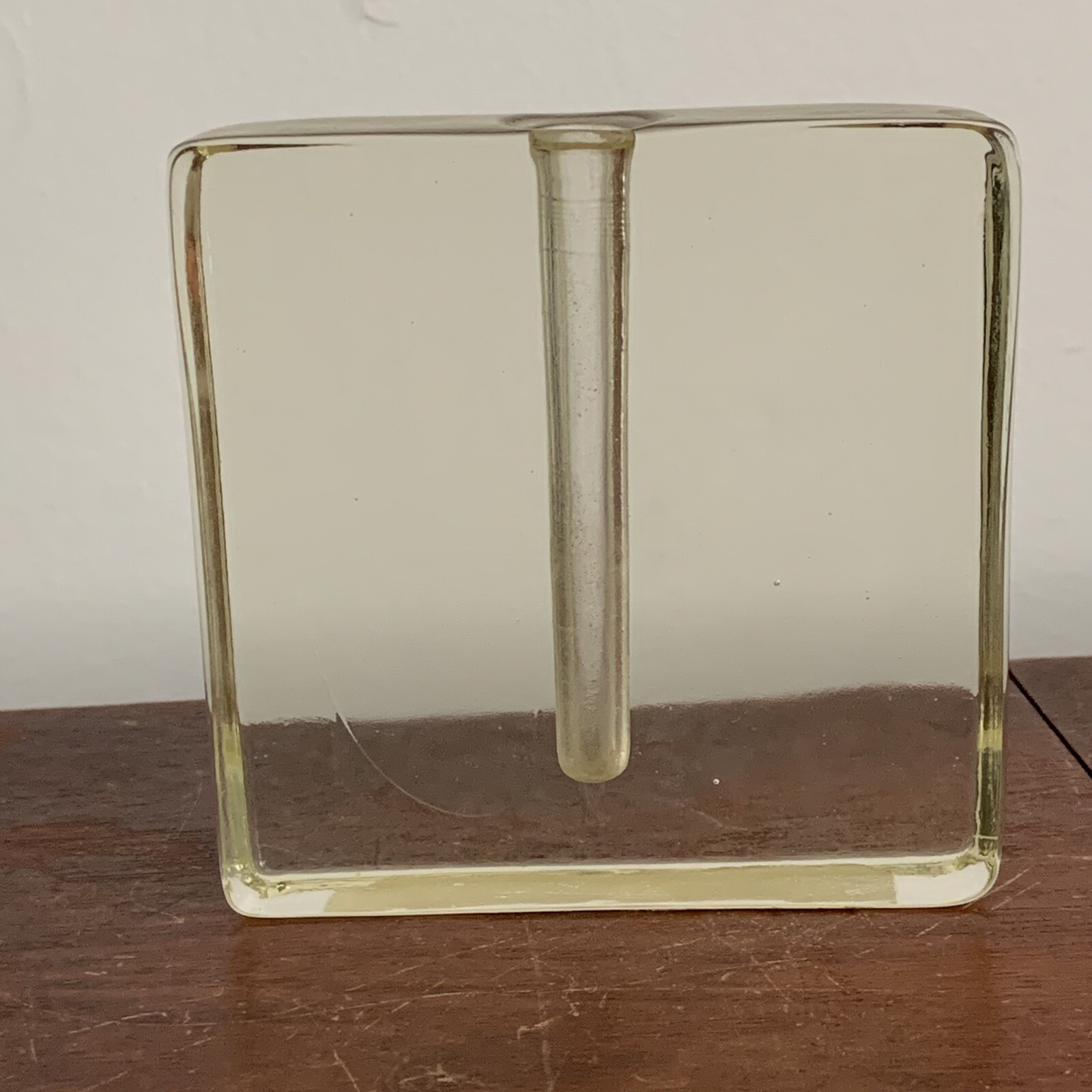 Scandinavian Art Glass Bud Vase Single Flower Block LISBETH DAHL Denmark 90s