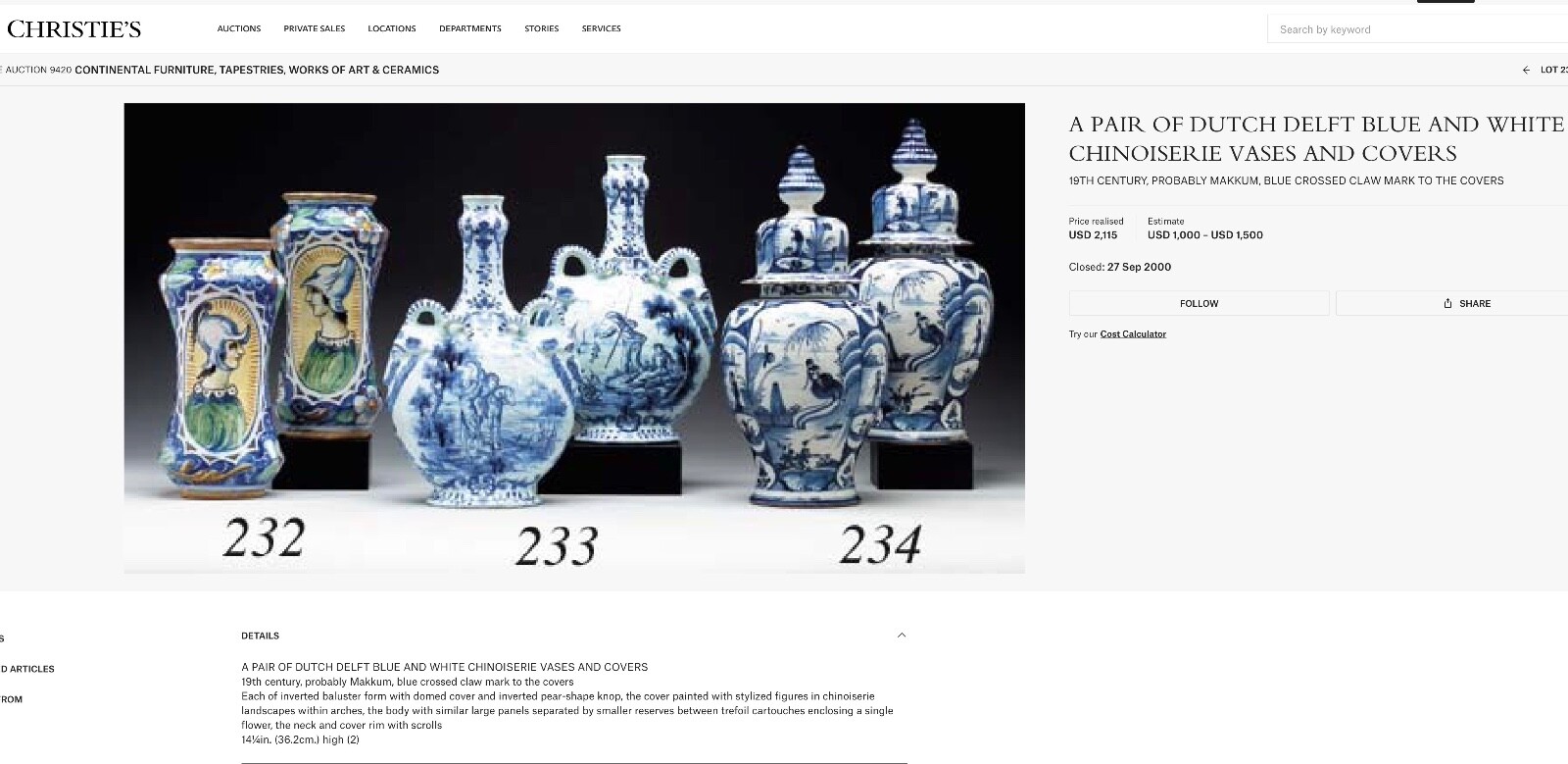 ANTIQUE TICHELAAR MAKKUM DUTCH DELFT BLUE LIDDED URN C. 1880-1895 WINDMILL HEART