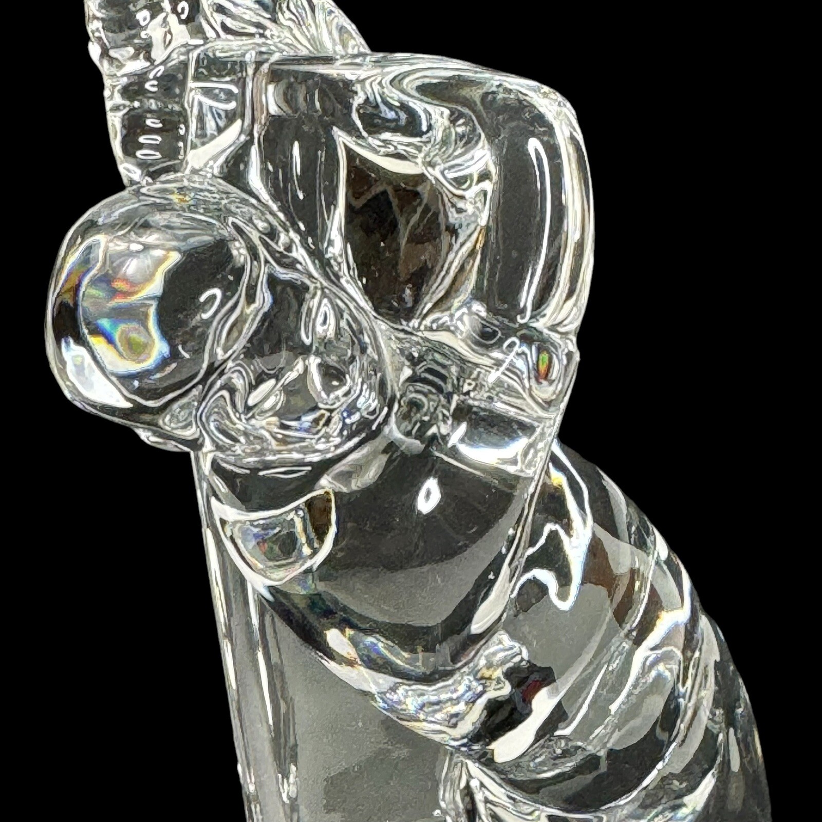 BACCARAT Clear Crystal Sculpture Male Golfer France 9.5 Inches Tall