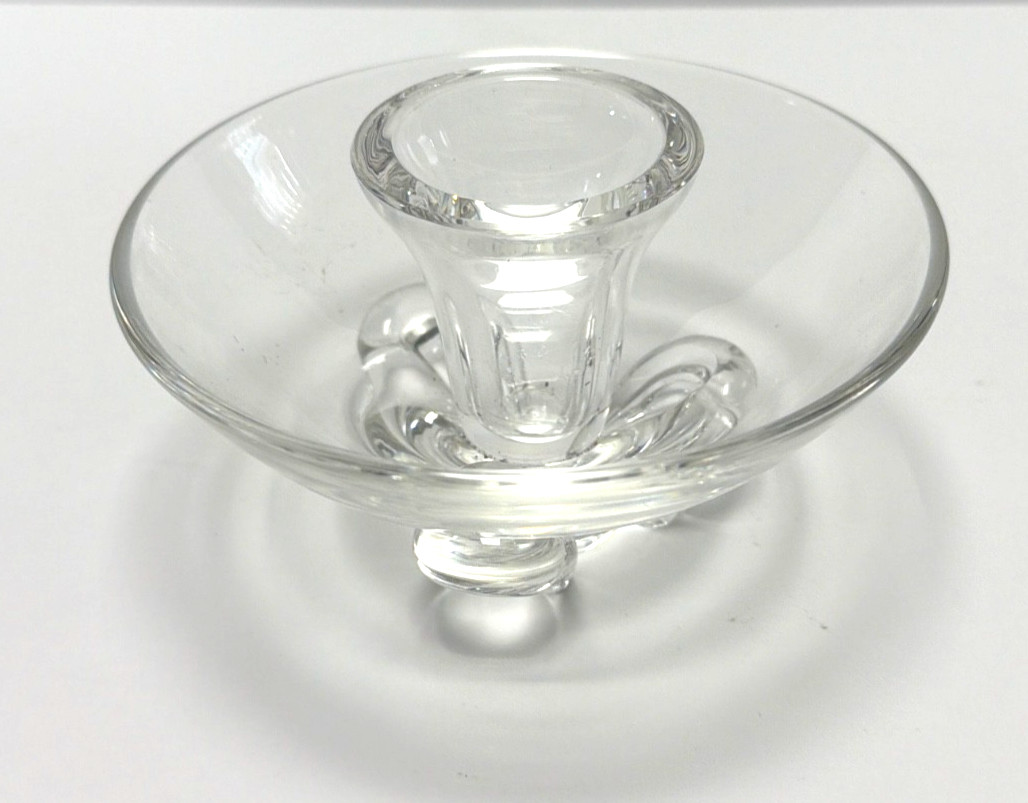 Vintage Steuben Glass “Arch Coronet” Mid-Century Crystal Candlestick Holder #803