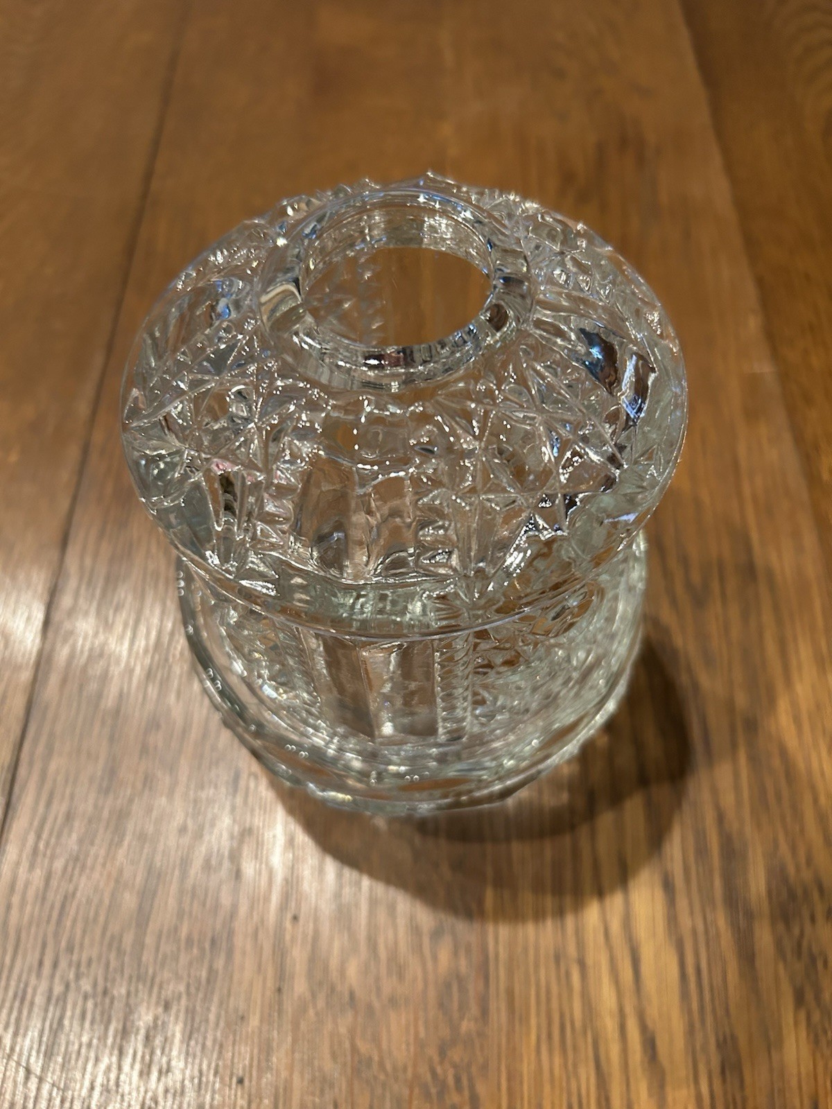 Vintage Clear Glass Fairy Lamp Stars And Bars