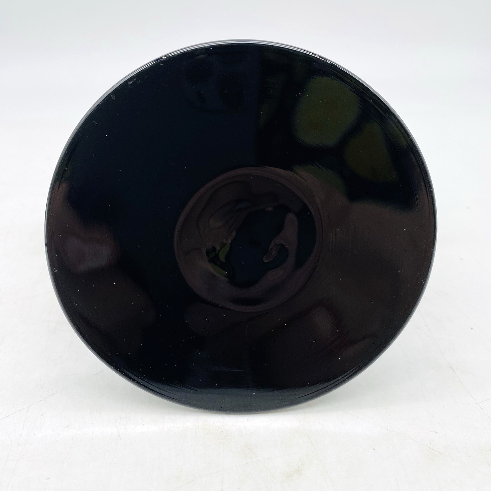 Vintage Fostoria Black Ebony Double Glass Candlestick Holder Art Deco