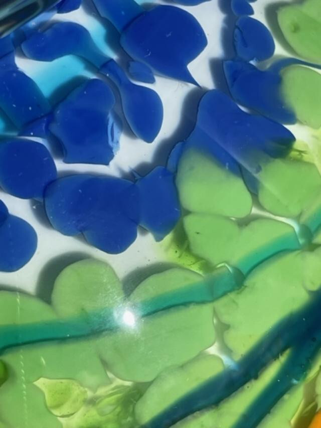 Dale Tiffany Favrile Art Glass hand blown abstract Murano style large bowl