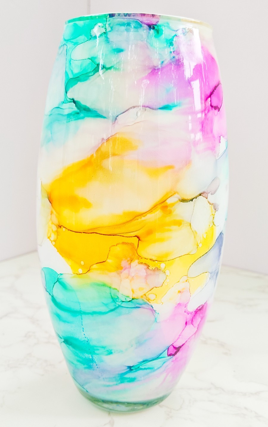 Murano Style Franco Italy Hand Blown Multicolor Art Glass Vase Abstract Design
