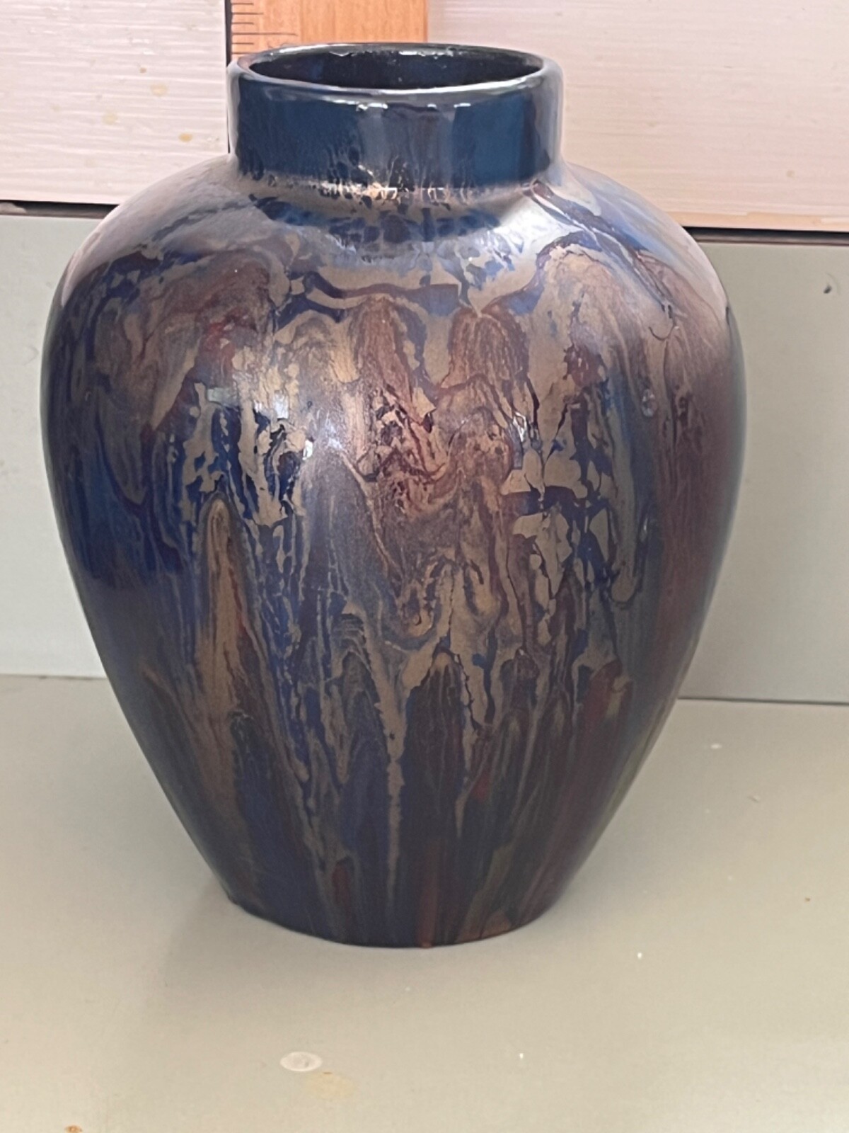 RA Jett Rajett studio pottery iridescent vase aurene lustre ware