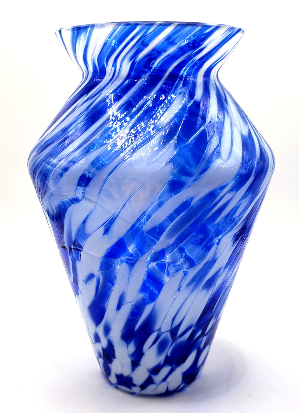 Royal Limited Czech Crystal 5″ Vase w Handblown Glass Flowers 8in Stems Set Art