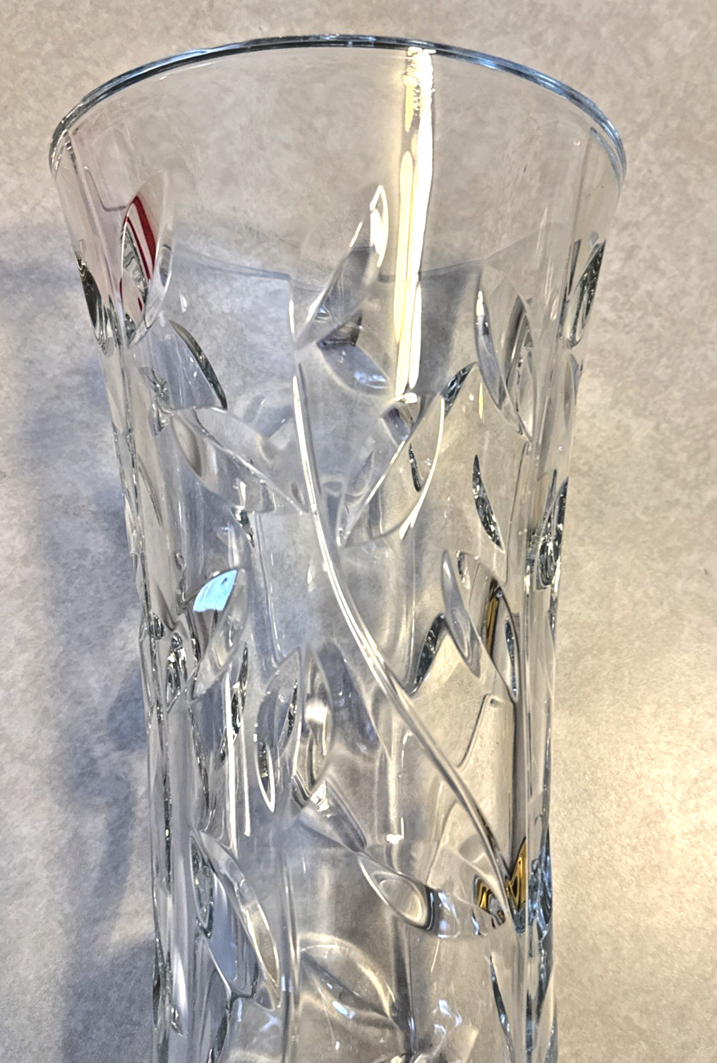 RCR Royal Crystal Rock Laurus Clear Lead Vase Made in Italy 11.75″ Tall