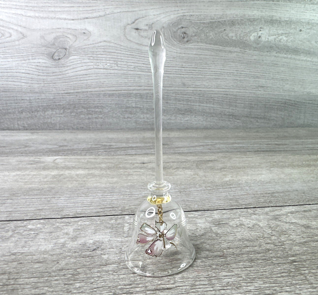 Unbranded Hand-Blown Floral Painted 4” Glass Bell